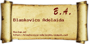 Blaskovics Adelaida névjegykártya